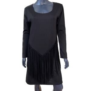 Missy Robertson by Southern Fashion House Black Fringe Dress Medium Country